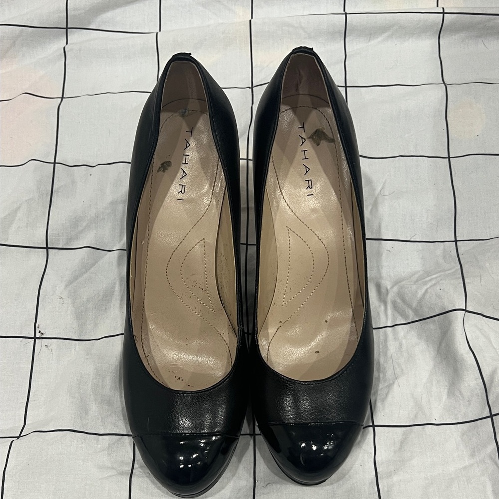 Tahari Black Patent Leather Heels
